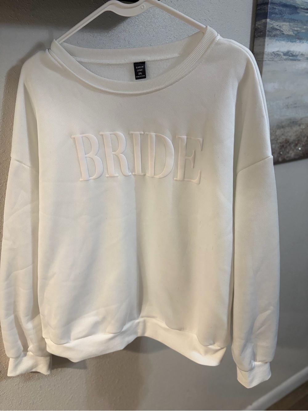 Bride Embroidered Crewneck Sweatshirt - White